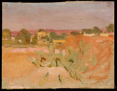 Jan Ciągliński - Pink landscape with cactuses. From the journey to India - MP 1700 MNW - National Museum in Warsaw