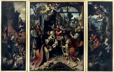 Jan de Beer - Adoration of the Magi Triptych. Free illustration for personal and commercial use.