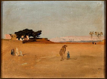 Jan Ciągliński - View of the pyramids in the evening. From the journey to Egypt - MP 5540 MNW - National Museum in Warsaw