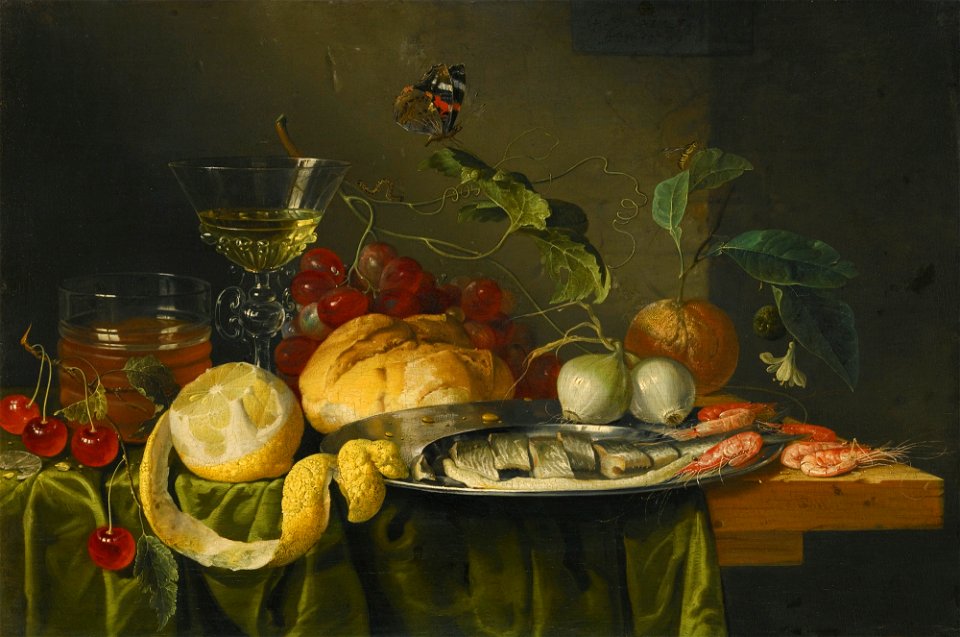 Jan Davidsz de Heem - Herring and Onions with Fruit and Wine 270L12036 6J53W