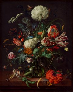 Jan Davidsz. de Heem - Vase of Flowers - WGA11277. Free illustration for personal and commercial use.