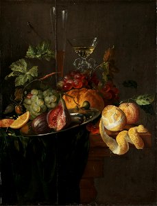 Jan Davidsz de Heem - Frukt og vin NG.M.00042. Free illustration for personal and commercial use.