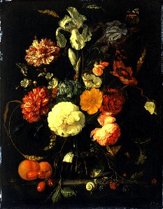 Jan Davidsz de Heem - Bouquet with Blue Iris in a Glass Vase