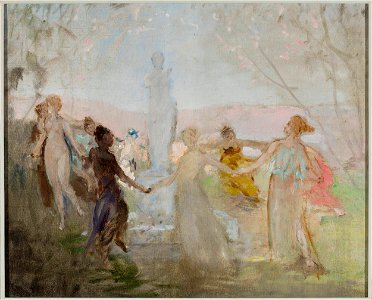 Jan Ciągliński - Sketch for the painting “Procession around the Venus de Milo statue” - MP 1796 MNW - National Museum in Warsaw
