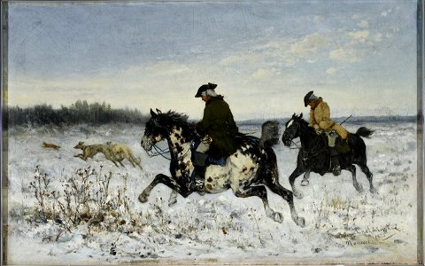 Jan Chełmiński - Hunting with greyhounds - MP 1937 MNW - National Museum in Warsaw