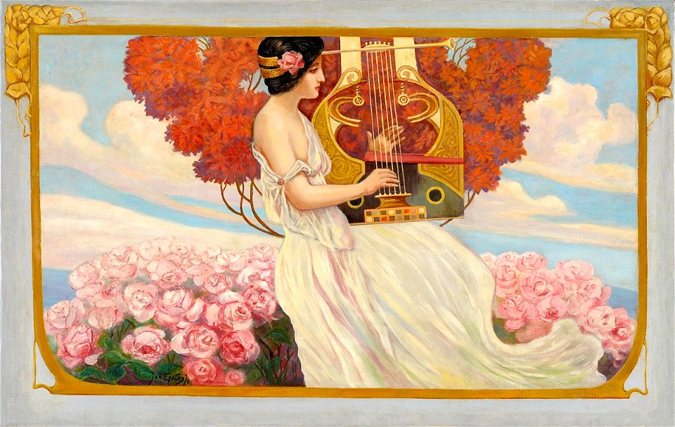 Jan Eysten Harfenistin c1900
