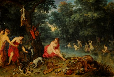 Jan BRUEGHEL I - Baño de Ninfas (Las ninfas de Diana regresando de la pesca) - Google Art Project
