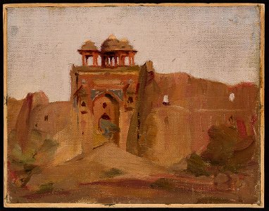 Jan Ciągliński - Temple. From the journey to India - MP 1696 MNW - National Museum in Warsaw