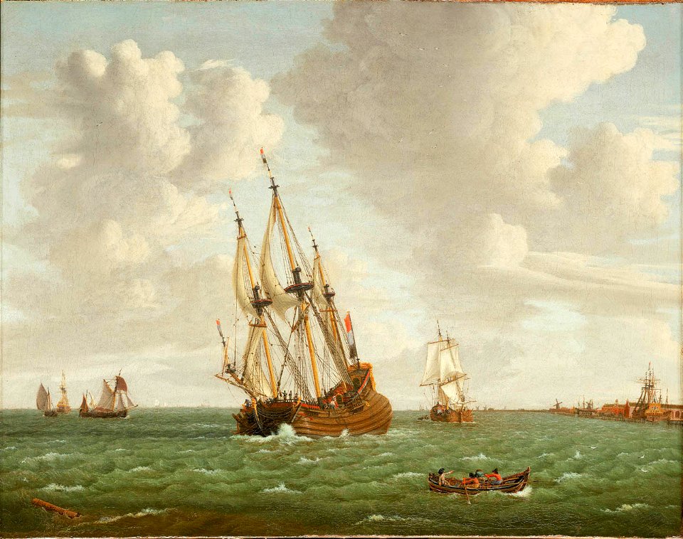 Jan Claesz Rietschoof - A Dutch Whaler Close-Hauled in a Breeze
