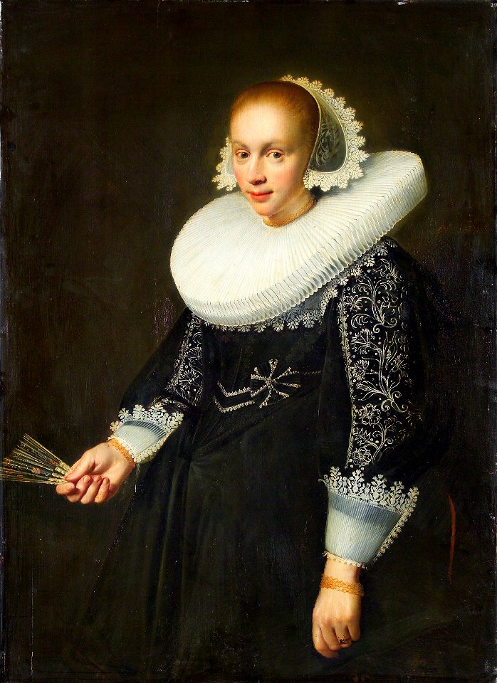 Jan Daemen Cool Portrait of a Young Woman With a Fan