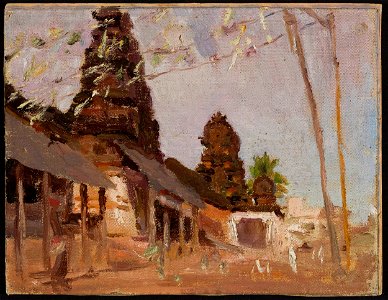 Jan Ciągliński - City street – study. From the journey to India - MP 1683 MNW - National Museum in Warsaw