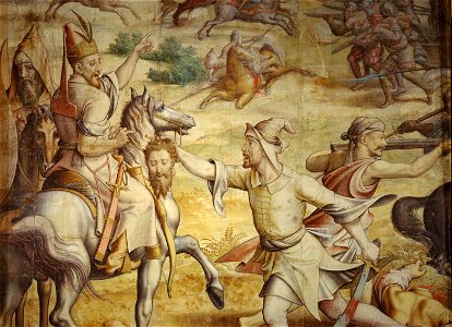 Jan Cornelisz Vermeyen, , Kunsthistorisches Museum Wien - Kriegszug Kaiser Karls V. gegen Tunis (1535), Erste Reitergefechte am Kap von Karthago und Aufbruch - GG 2040 - Kunsthistorisches Museum