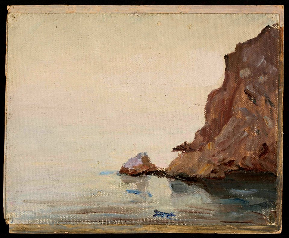 Jan Ciągliński - View of the sea and a rock. From the journey to Turkestan - MP 1708 MNW - National Museum in Warsaw
