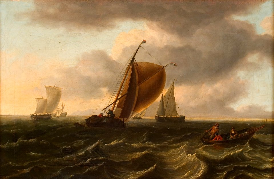 Jan Claes Rietschoof - Schepen op woelige zee - 0091 - Rijksmuseum Twenthe