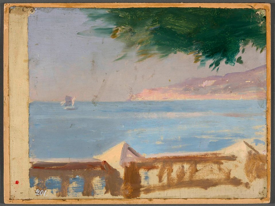 Jan Ciągliński - View of the sea from the Bakhchi-Dere villa in Yalta. From the journey to Crimea - MP 1456 MNW - National Museum in Warsaw
