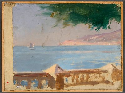 Jan Ciągliński - View of the sea from the Bakhchi-Dere villa in Yalta. From the journey to Crimea - MP 1456 MNW - National Museum in Warsaw