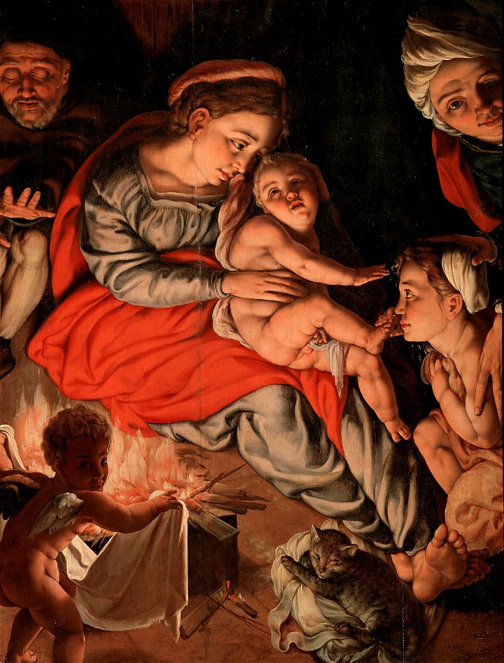 Jan Cornelisz Vermeyen - Heilige Familie am Feuer - GG 3577 - Kunsthistorisches Museum