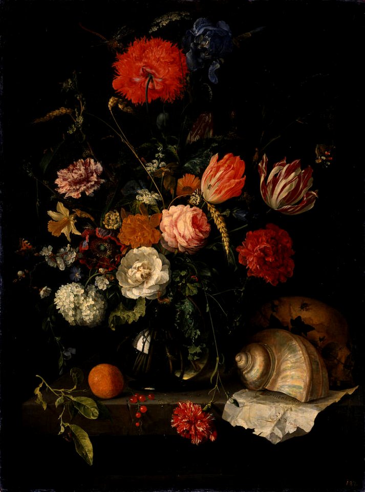 Jan Davidsz de Heem - Memento Mori with Flowers