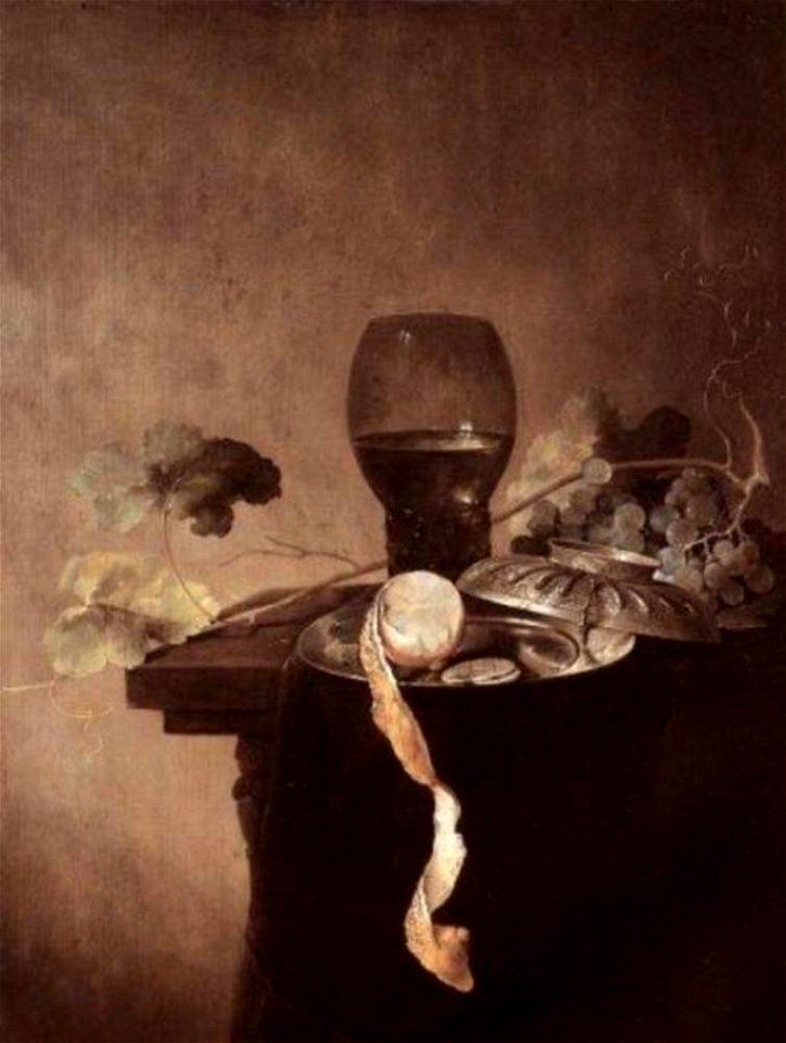 Jan Davidsz. de Heem - Stilleven met metalen vaatwerk, roemer en fruit - 60 a - Museum Kunsthaus Heylshof