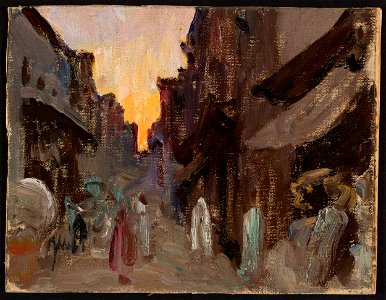 Jan Ciągliński - Tanjore – street. From the journey to India - MP 1674 MNW - National Museum in Warsaw