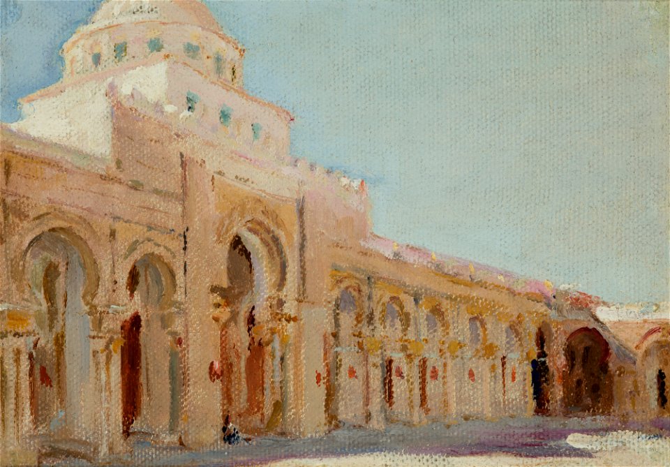Jan Ciągliński - The Great Mosque of Kairouan – Tunis. The Cycle, From the Travel to Tunis - MNK II-b-458 - National Museum Kraków