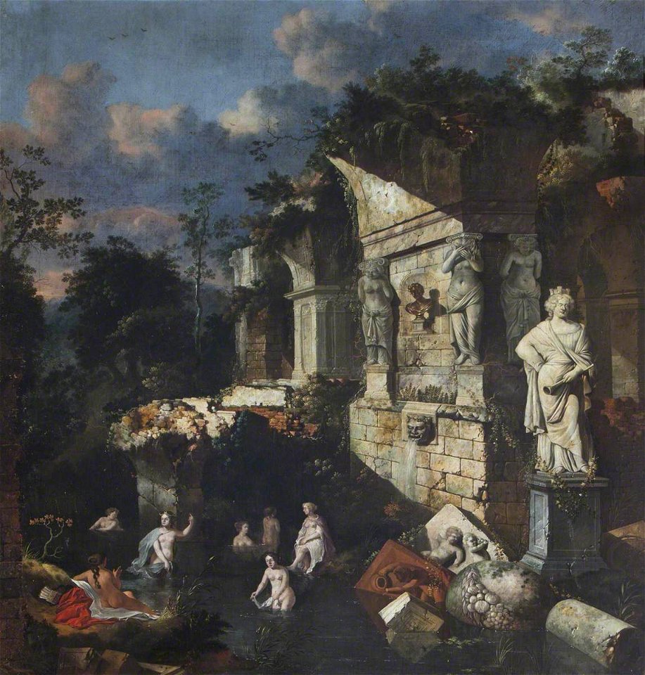 Jan Griffier I (c.1652-1718) - Classical Ruins with Diana and Nymphs Bathing - 653162 - National Trust