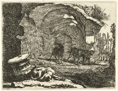 Jan Fyt - Four dogs at a ruin