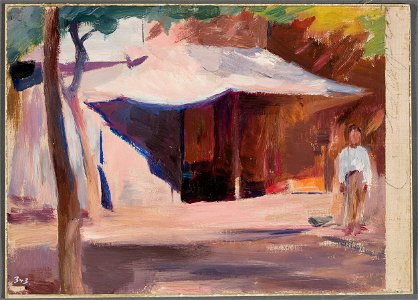 Jan Ciągliński - In front of a house. From the journey to Constantinople - MP 1510 MNW - National Museum in Warsaw