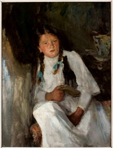 Jan Ciągliński - Portrait of a girl - MP 1868 MNW - National Museum in Warsaw