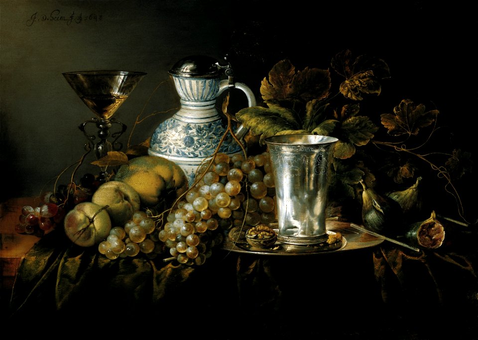 Jan Davidsz de Heem - Fruit Still Life with a Silver Beaker, 1648