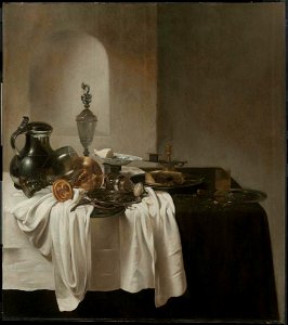 Jan den Uyl - Breakfast Still Life with Glass and Metalwork