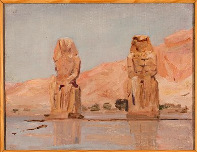 Jan Ciągliński - Two statues. From the journey to Egypt - MP 1588 MNW - National Museum in Warsaw