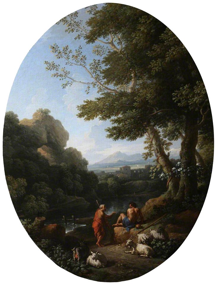 Jan Frans van Bloemen (1662-1749) - A Classical Landscape with Two Shepherds and Sheep - 608999 - National Trust