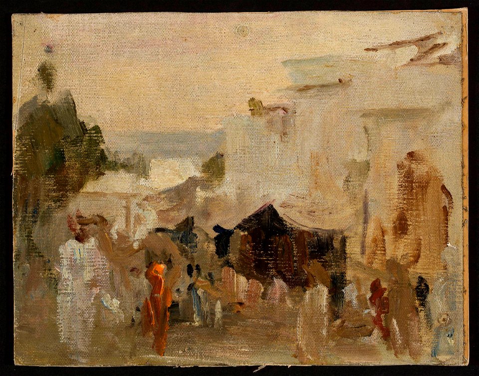 Jan Ciągliński - Street in Udaipur. From the journey to India - MP 1664 MNW - National Museum in Warsaw