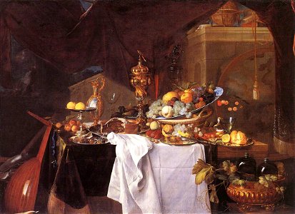Jan Davidsz. de Heem - A Table of Desserts - WGA11289. Free illustration for personal and commercial use.