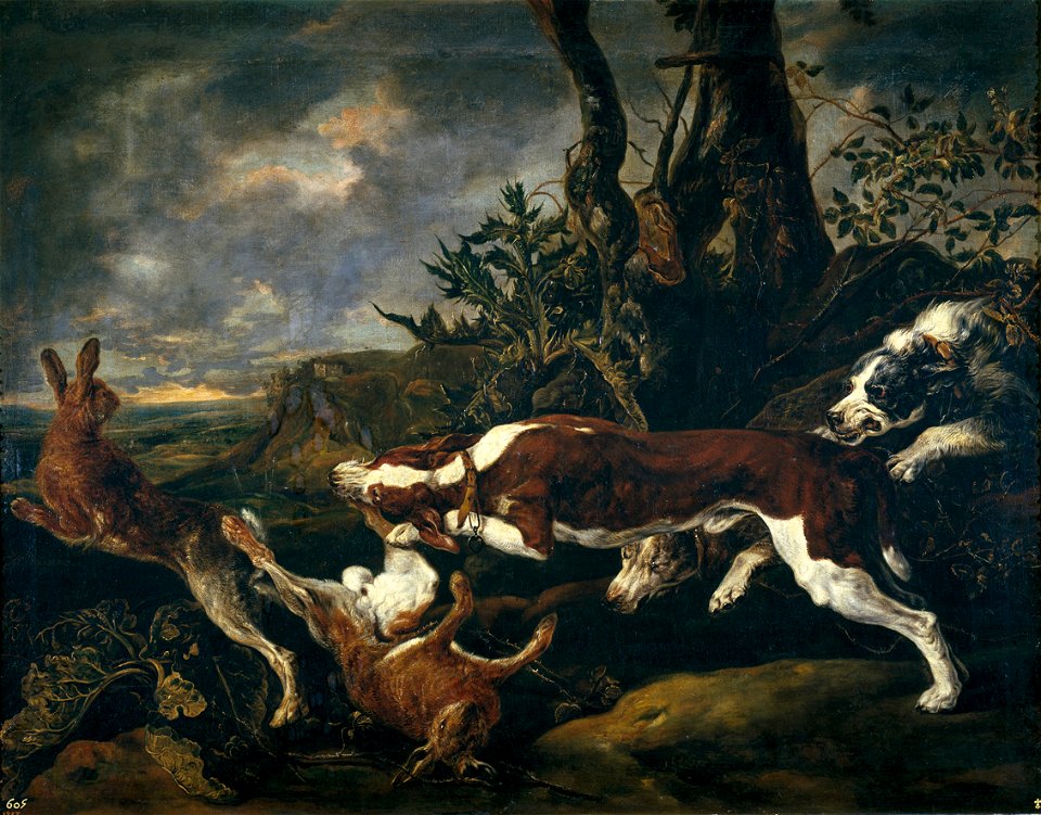 Jan Fyt - Hares chased by Dogs