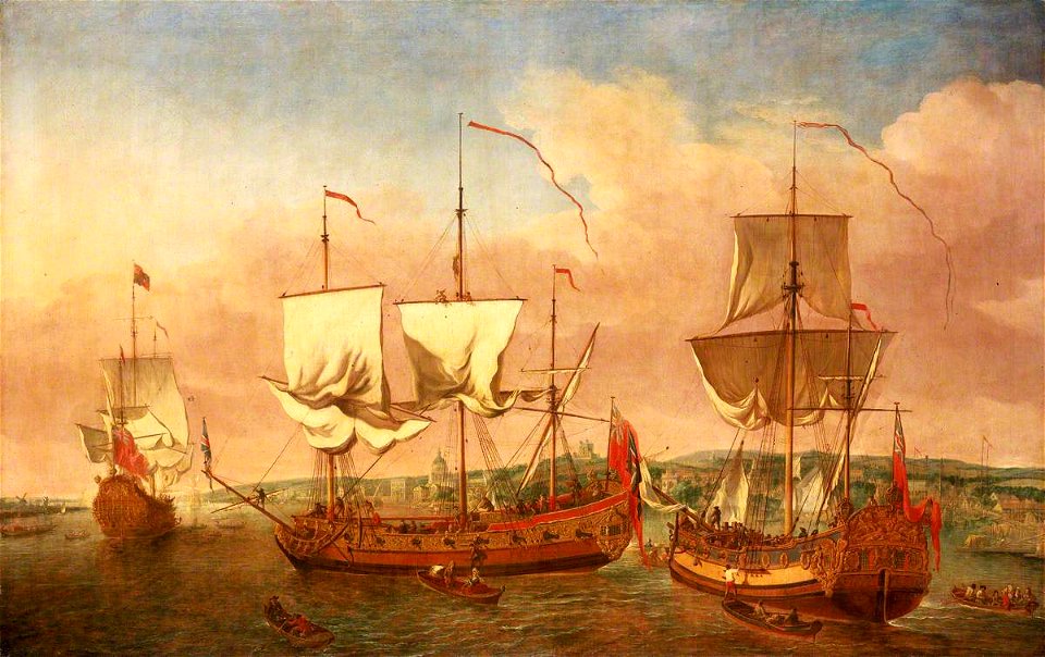 Jan Griffier I (c.1652-1718) - The 'Peregrine' and Other Royal Yachts off Greenwich, c.1710 - BHC1821 - Royal Museums Greenwich