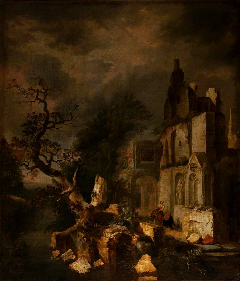 Jan Griffier I (c.1652-1718) - Landscape with Ruined Buildings and Figures - 108888 - National Trust