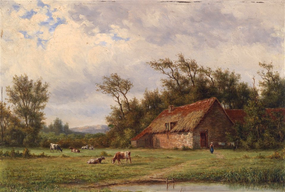 Jan Evert Morel II (attr) Landschaft mit Kühen