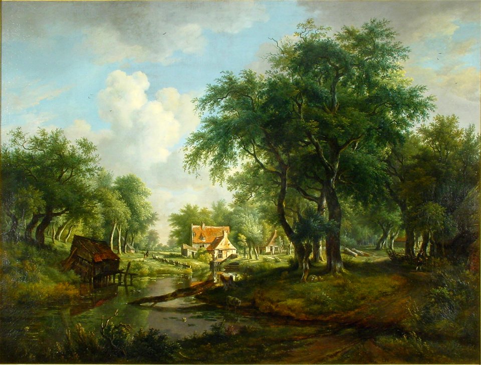 Jan Hulswit - Een boomrijk landschap met een beek - BR1640 - Rijksmuseum Twenthe