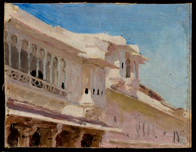 Jan Ciągliński - Udaipur – houses. From the journey to India - MP 1666 MNW - National Museum in Warsaw
