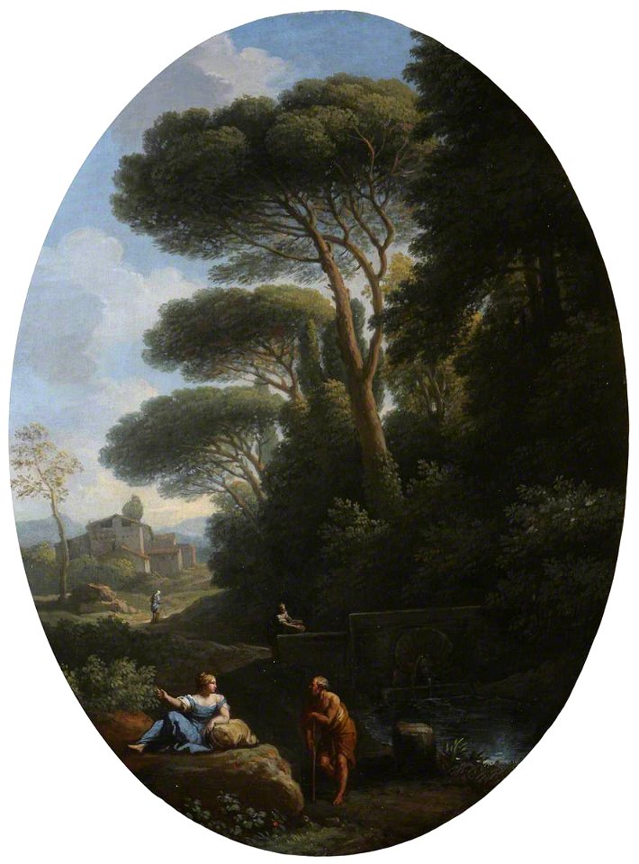 Jan Frans van Bloemen (1662-1749) - A Classical Landscape with a Man and a Woman Conversing - 609004 - National Trust