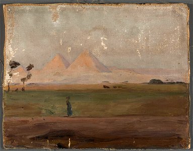 Jan Ciągliński - View of the pyramids. From the journey to Egypt - MP 1615 MNW - National Museum in Warsaw