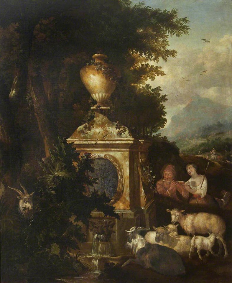 Jan Griffier I (c.1652-1718) (attributed to) - Shepherd and Shepherdess by a Fountain - 653200 - National Trust