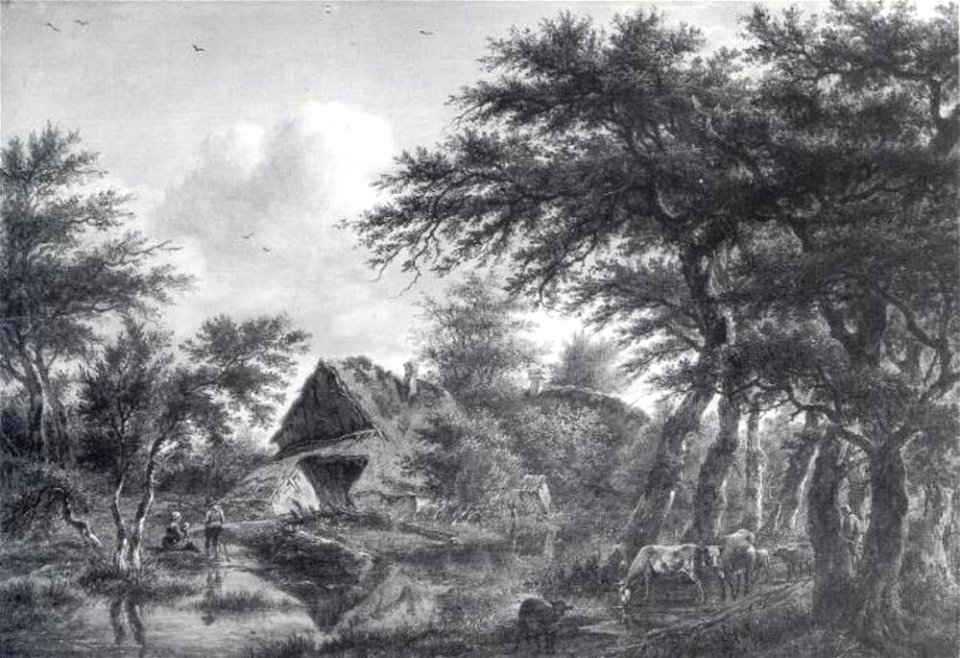 Jan Hulswit - Landschap met een hoeve onder bomen - 594 - Städel Museum