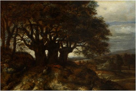 Jan Lievens - Landscape with three pollard willows. Free illustration for personal and commercial use.