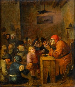 Jan Jansz van Buesem (attr) A classroom interior