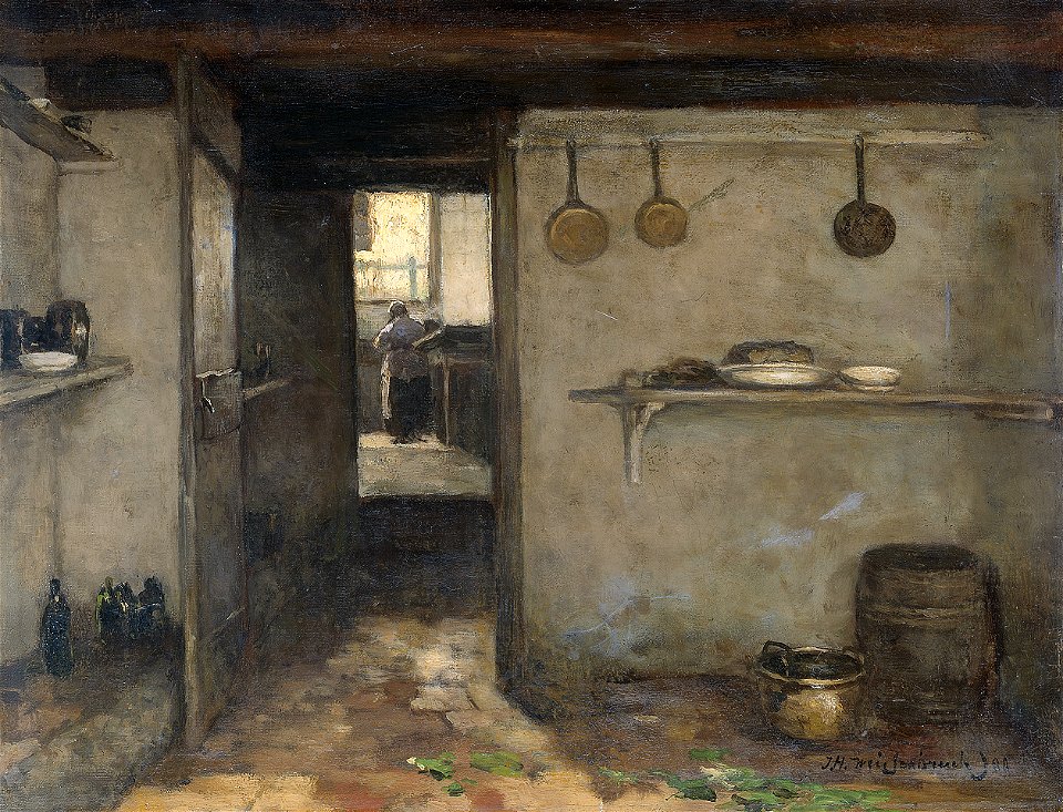 Jan Hendrik Weissenbruch - Doorkijkje in het onderhuis van Weissenbruch's woning in Den Haag