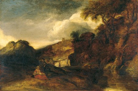 Jan Lievens - Landscape with the Rest on the Flight into Egypt. Free illustration for personal and commercial use.