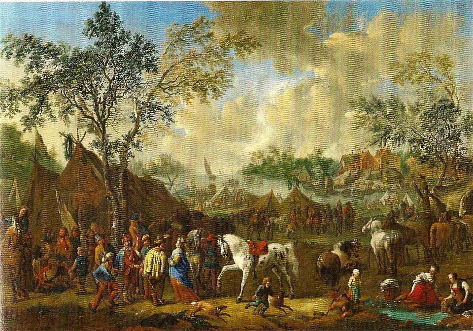 Jan Frans van Bredael (I) - Lagerszene an einem Fluss